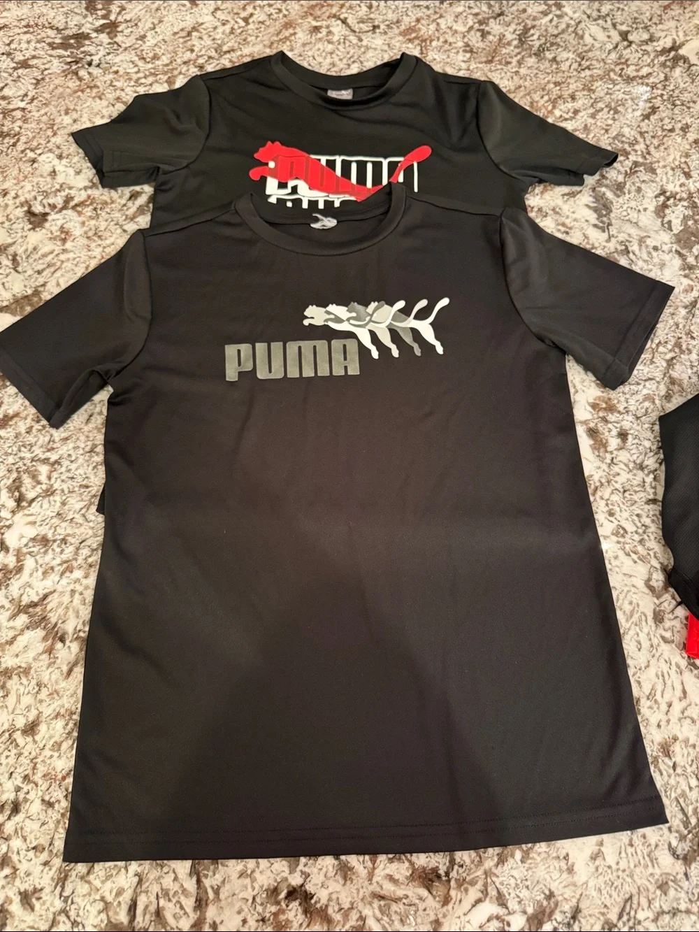 Puma Red Sleeveless Top with (2) Black Tee & Shorts Set